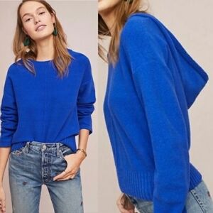 Moth by Anthropologie Hooded Sweater Solid Pullover Womens